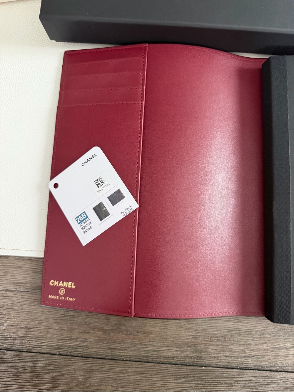 CHANEL large agenda cover Black Quilted Leather with notebooks Gold CC - Picture 8 of 8